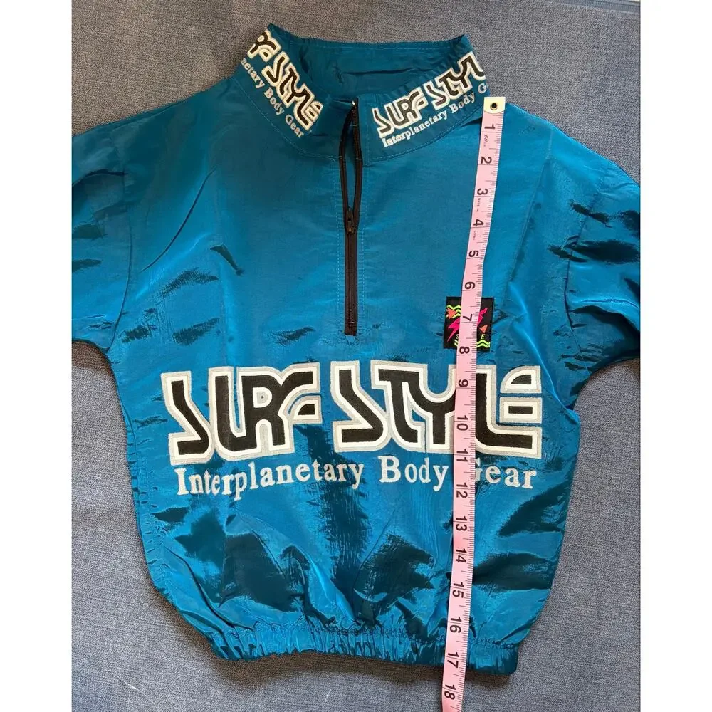 Vintage Surf Style Kids Windbreaker Interplanetary Body Gear Teal Made in USA